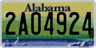 AL license plate 2AO4924