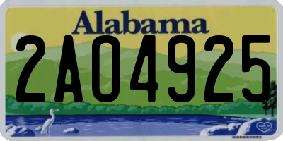AL license plate 2AO4925