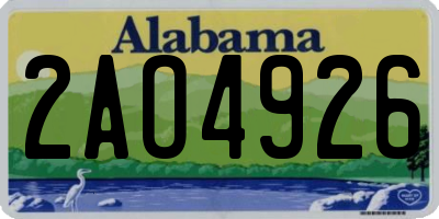 AL license plate 2AO4926