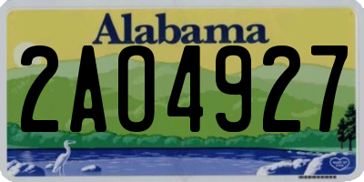 AL license plate 2AO4927