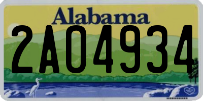 AL license plate 2AO4934