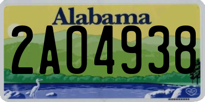 AL license plate 2AO4938