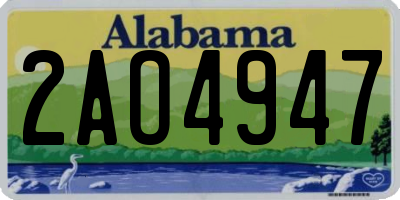 AL license plate 2AO4947