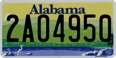 AL license plate 2AO4950
