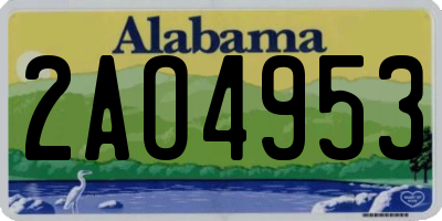 AL license plate 2AO4953