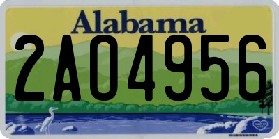 AL license plate 2AO4956