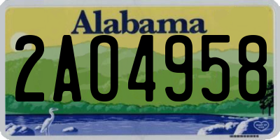AL license plate 2AO4958