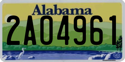 AL license plate 2AO4961