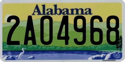 AL license plate 2AO4968