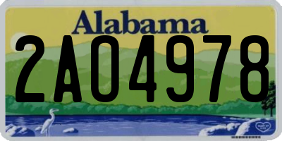 AL license plate 2AO4978