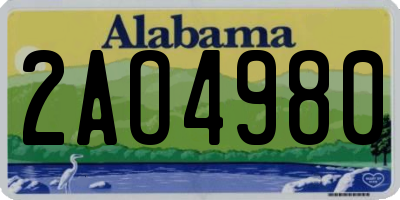 AL license plate 2AO4980
