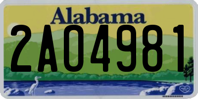 AL license plate 2AO4981