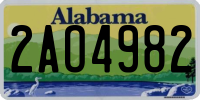 AL license plate 2AO4982