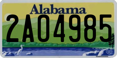 AL license plate 2AO4985