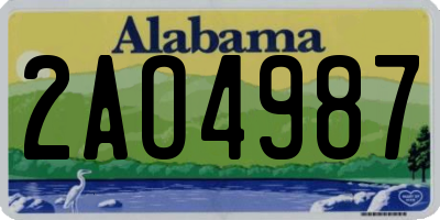 AL license plate 2AO4987