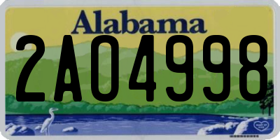 AL license plate 2AO4998