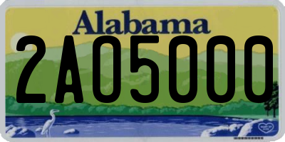 AL license plate 2AO5000