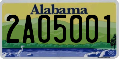 AL license plate 2AO5001
