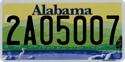 AL license plate 2AO5007