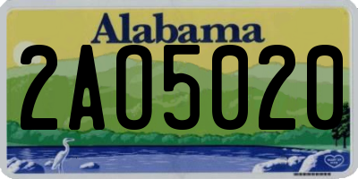 AL license plate 2AO5020