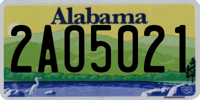 AL license plate 2AO5021