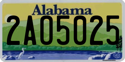 AL license plate 2AO5025