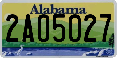 AL license plate 2AO5027