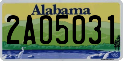 AL license plate 2AO5031