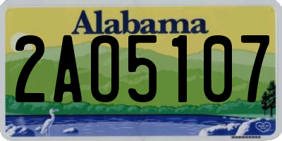 AL license plate 2AO5107