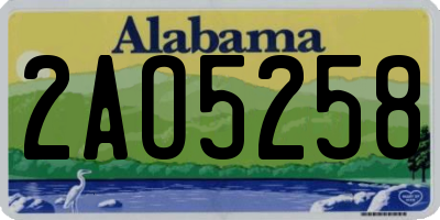 AL license plate 2AO5258