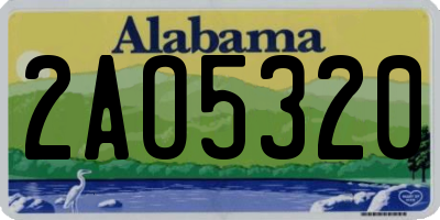 AL license plate 2AO5320