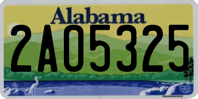 AL license plate 2AO5325