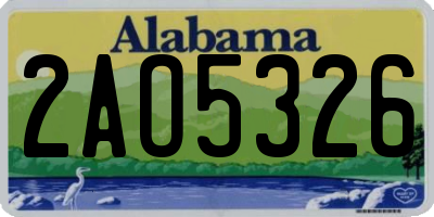 AL license plate 2AO5326