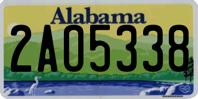 AL license plate 2AO5338