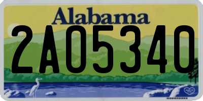 AL license plate 2AO5340