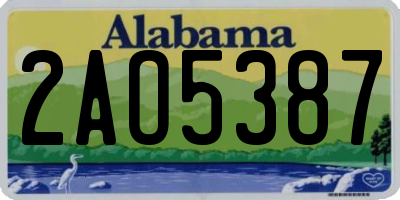 AL license plate 2AO5387