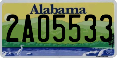AL license plate 2AO5533