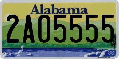AL license plate 2AO5555