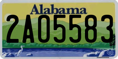 AL license plate 2AO5583