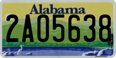 AL license plate 2AO5638