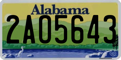AL license plate 2AO5643