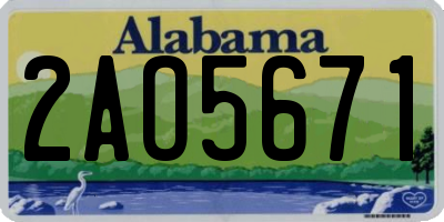 AL license plate 2AO5671