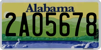 AL license plate 2AO5678
