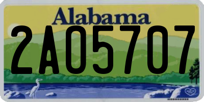 AL license plate 2AO5707