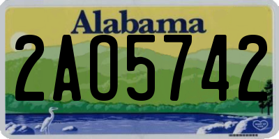 AL license plate 2AO5742