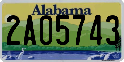 AL license plate 2AO5743