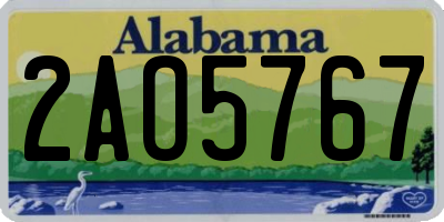 AL license plate 2AO5767