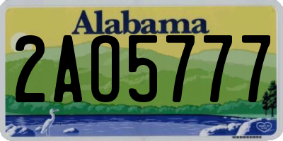 AL license plate 2AO5777