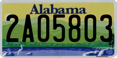 AL license plate 2AO5803