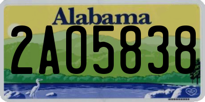 AL license plate 2AO5838